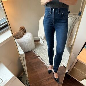 Rag & Bone High Rise Blue Jeans with Streamlined Fit